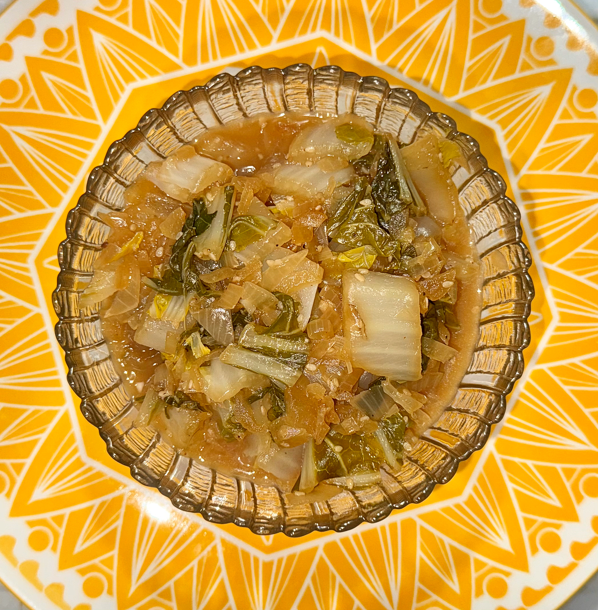 Sesame-Ginger Braised Bok Choy